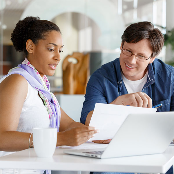 Professional reviewing financial documents